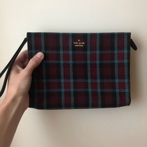 Kate Spade New York plaid zip pouch